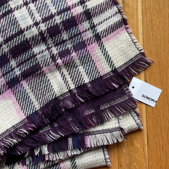 Purple Plaid Blanket Scarf - Picture 3 of 4